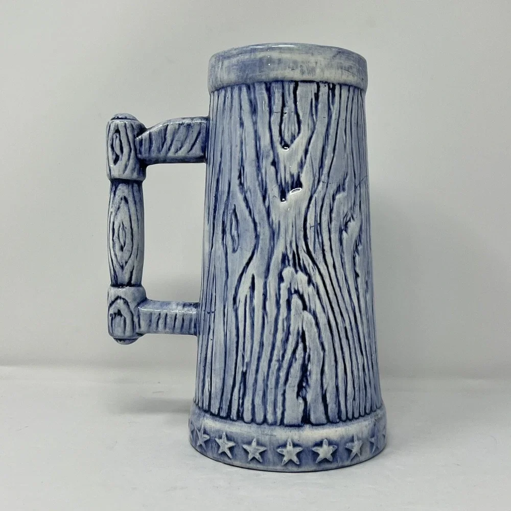 Colonial Inn Ceramic Beer  Stein 1976 24oz 3D American Eagle Stars in Delft Blue
